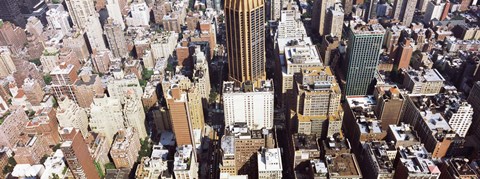 Framed High angle view of buildings in a city, Manhattan, New York City, New York State, USA Print