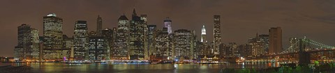 Framed Skyscrapers in Lower Manhattan at Night 2011 Print