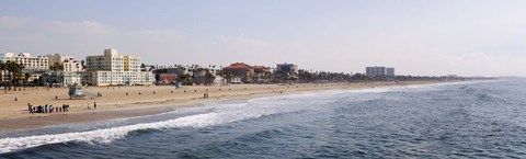 Framed Surf on the beach, Santa Monica Beach, Santa Monica, Los Angeles County, California, USA Print