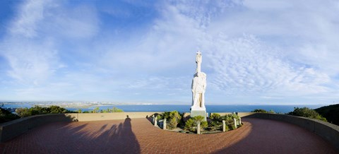 Framed Monument on the coast, Cabrillo National Monument, Point Loma, San Diego, San Diego Bay, San Diego County, California, USA Print