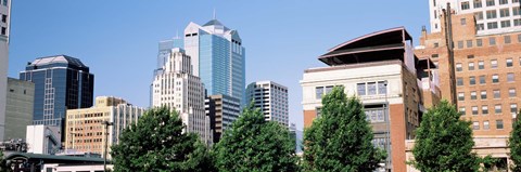 Framed Low angle view of skyline, Kansas City, Missouri, USA Print