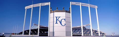 Framed Baseball stadium, Kauffman Stadium, Kansas City, Missouri, USA Print