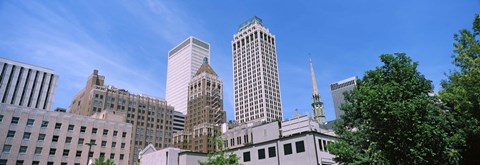 Framed Low angle view of downtown buildings, Tulsa, Oklahoma Print