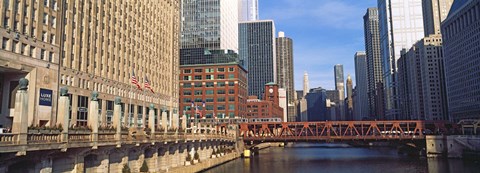 Framed Building at the waterfront, Merchandise Mart, Chicago River, Chicago, Cook County, Illinois, USA Print