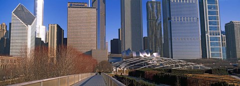 Framed Millennium Park with buildings in the background, Chicago, Cook County, Illinois, USA Print