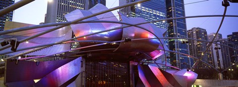 Framed Low angle view of Jay Pritzker Pavilion, Millennium Park, Chicago, Cook County, Illinois Print
