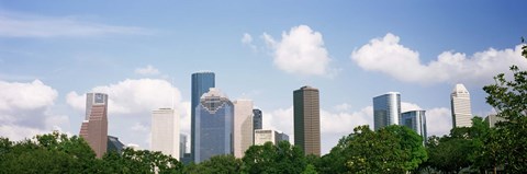 Framed Houston Skyline with Clouds, Texas, USA Print