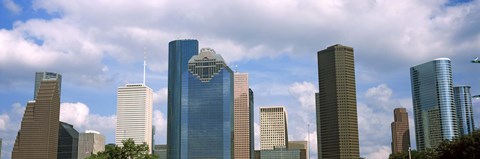Framed Low angle view of skyscrapers, Houston, Texas, USA Print