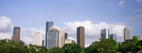 Framed Wedge Tower, ExxonMobil Building, Chevron Building from a Distance, Houston, Texas, USA Print