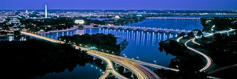 Framed Aerial view of Washington DC and river Print