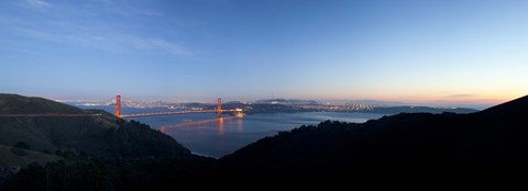 Framed Hawk Hill, Marin Headlands, Goden Gate Bridge, San Francisco, Califorina Print