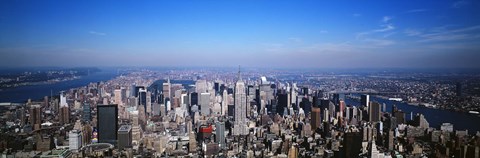 Framed Aerial View, New York City, NYC, New York State, USA Print