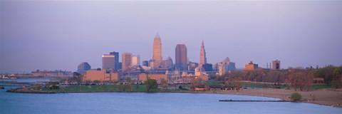 Framed Skyline from the Water, Cleveland, Ohio Print