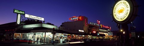 Framed Tourists at a restaurant, Fisherman's Wharf, San Francisco, California, USA Print