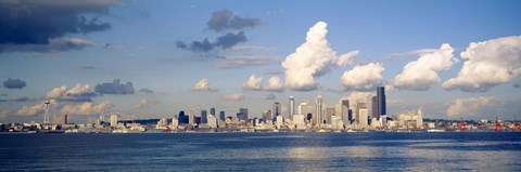 Framed Buildings at the waterfront, Elliott Bay, Seattle, King County, Washington State, USA, 1996 Print