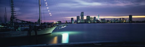 Framed Sailboat in the sea, Miami, Miami-Dade County, Florida, USA Print