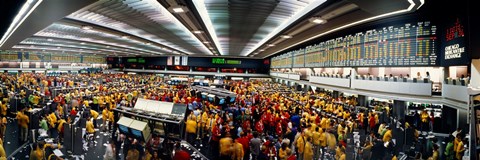 Framed Traders in a stock market, Chicago Mercantile Exchange, Chicago, Illinois, USA Print