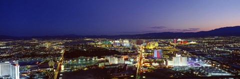 Framed Cityscape at night, The Strip, Las Vegas, Nevada, USA Print