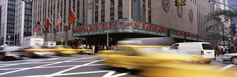 Framed Cars in front of a building, Radio City Music Hall, New York City, New York State, USA Print