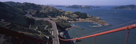 Framed View From the Top of the Golden Gate Bridge, San Francisco Print