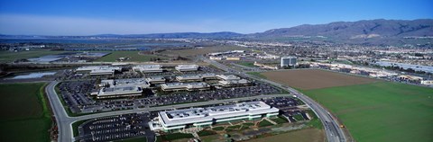 Framed Aerial View, Silicon Valley Business Campus, San Jose, California, USA Print