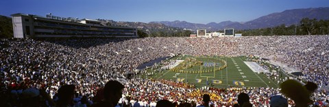 Framed Spectators watching a football match, Rose Bowl Stadium, Pasadena, City of Los Angeles, Los Angeles County, California, USA Print