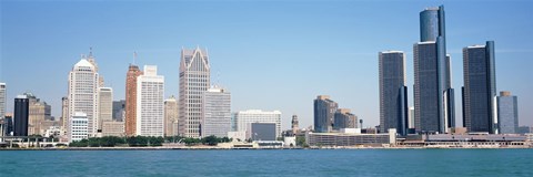 Framed Close-Up of Detroit Skyline Print