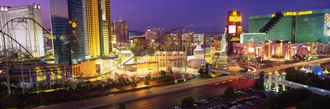 Framed MGM Grand and Roller Coaster, Las Vegas Print