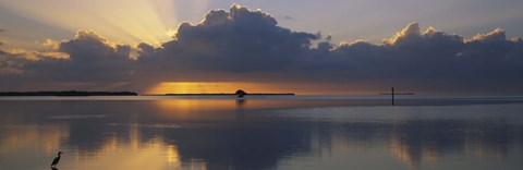 Framed Reflection of clouds in the sea, Everglades National Park, near Miami, Florida, USA Print