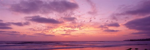 Framed Clouds in the sky at sunset, Pacific Beach, San Diego, California, USA Print