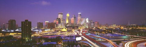 Framed Twilight, Minneapolis, MN, USA Print