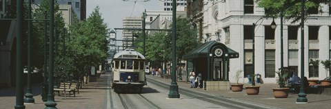 Framed Main Street Trolley Court Square Memphis TN Print
