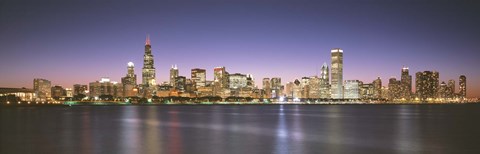 Framed Buildings at the waterfront, Chicago, Illinois Print