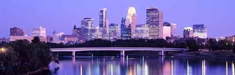 Framed Minneapolis in Purple Print