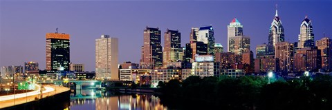 Framed City Lights of Philadelphia Print