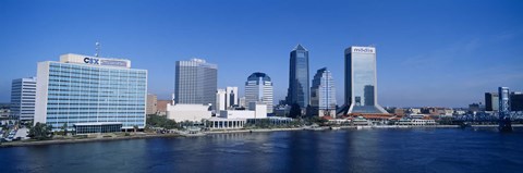Framed Buildings at the waterfront, St. John&#39;s River, Jacksonville, Florida, USA Print