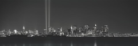 Framed Two beams into the sky, New York NY Print