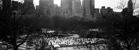 Framed Wollman Rink Ice Skating, Central Park, NYC, New York City, New York State, USA Print