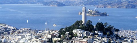 Framed San Francisco and Alcatraz Island Print