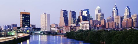 Framed Skyline View of Downtown Philadelphia Print