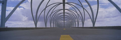 Framed Chain-link fence covering a bridge, Snake Bridge, Tucson, Arizona, USA Print