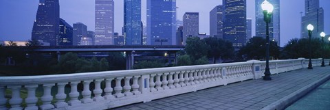 Framed Houston at dusk, Texas Print