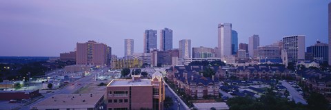 Framed High angle view of a city, Fort Worth, Texas, USA Print