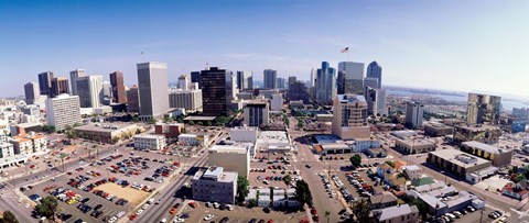 Framed USA, California, San Diego, Downtown District Print