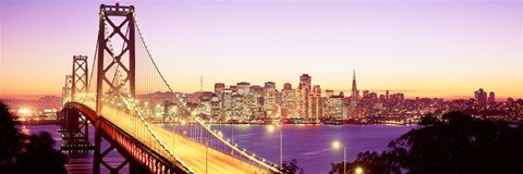 Framed San Francisco Skyline with Golden Gate Bridge Print