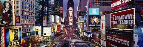 Framed High angle view of traffic on a road, Times Square, Manhattan, New York City, New York State, USA Print