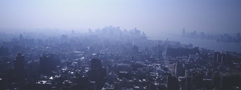 Framed Smog Over New York, NYC, New York City, New York State, USA Print