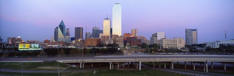 Framed Dallas on a cloudy day, TX Print