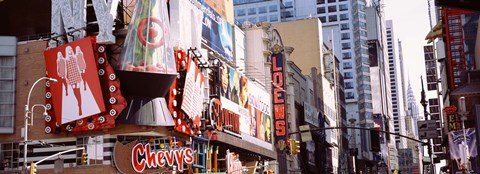 Framed Signs in Times Square, NYC Print
