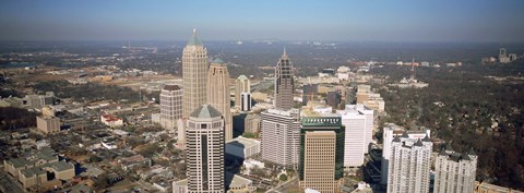 Framed High angle view of buildings in a city, Atlanta, Georgia, USA Print